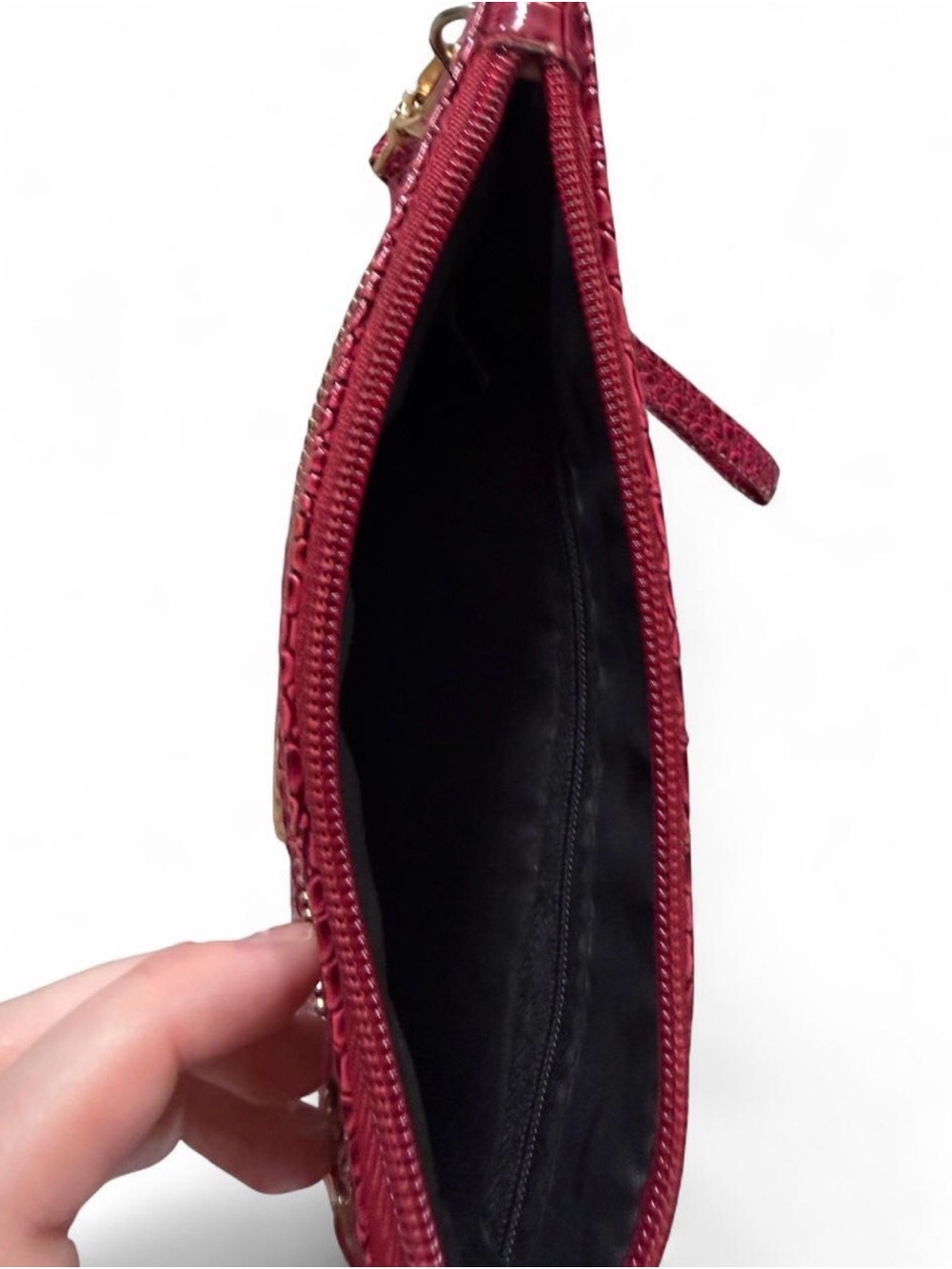Burgundy Croc Wristlet 8.5 W x 5.5 H - Picture 3 of 3